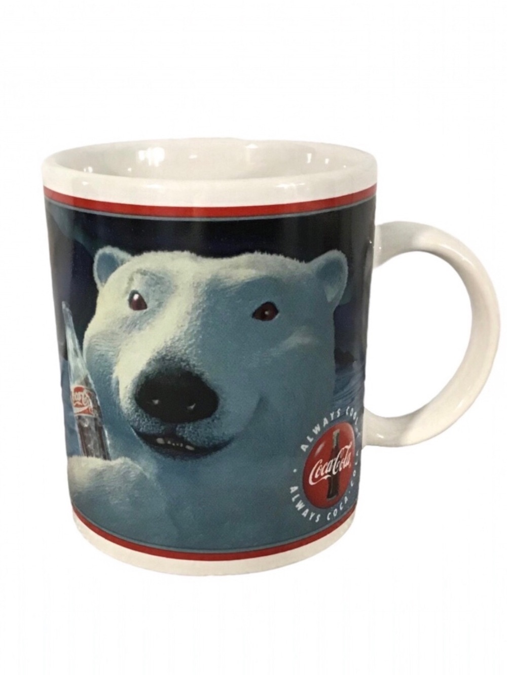 Vintage 1996 Coca-Cola Enesco Mug Cup Polar Bear Coke Collectible Always Cool